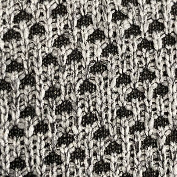 Dusak Design M Gray Black Open Knit Cardigan Art To Wear Lagenlook Hearts - Picture 9 of 9